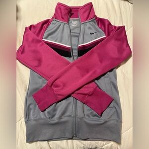 S Nike pink & grey zip up jacket